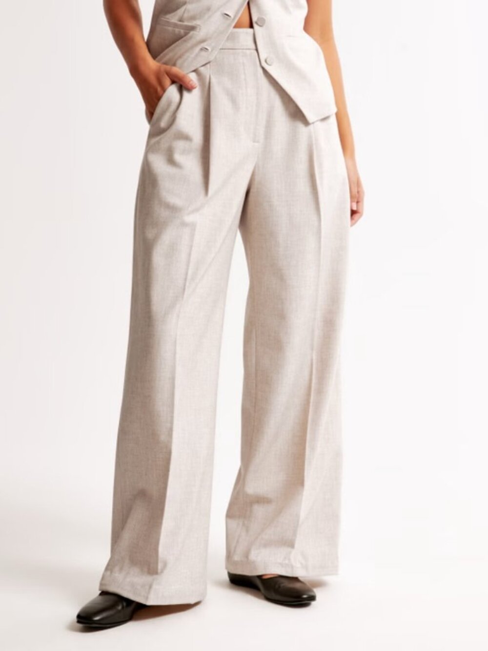 NWT Abercrombie & Fitch Curve Love A&F Harper Tailored Ultra Wide Leg Pant